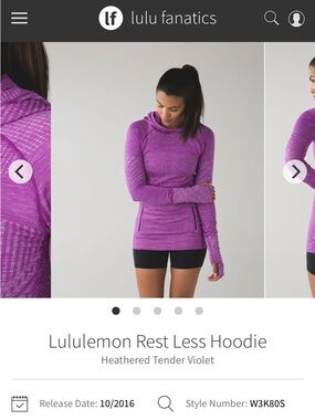 lululemon athletica Heathered Violet Zip-Free Performance Hoodie
